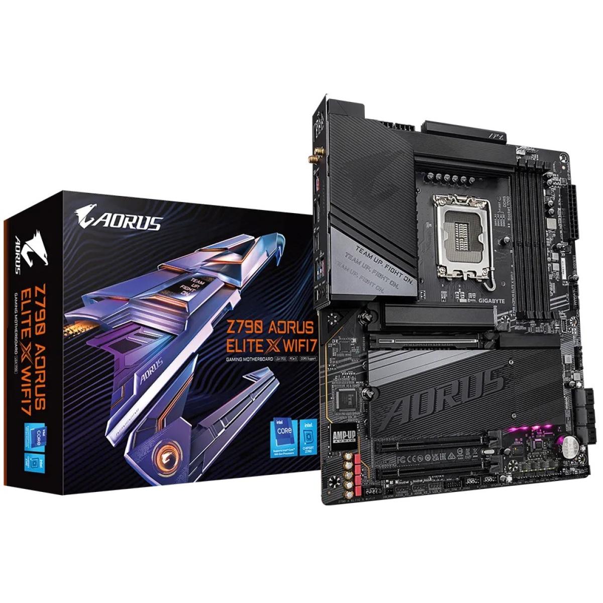 GIGABYTE Z790 AORUS ELITE X WIFI 7, Intel 14th 13th 12th Series, LGA 1700/DDR5/PCIe 5.0/4xM.2 - ATX Gaming MotherBoard