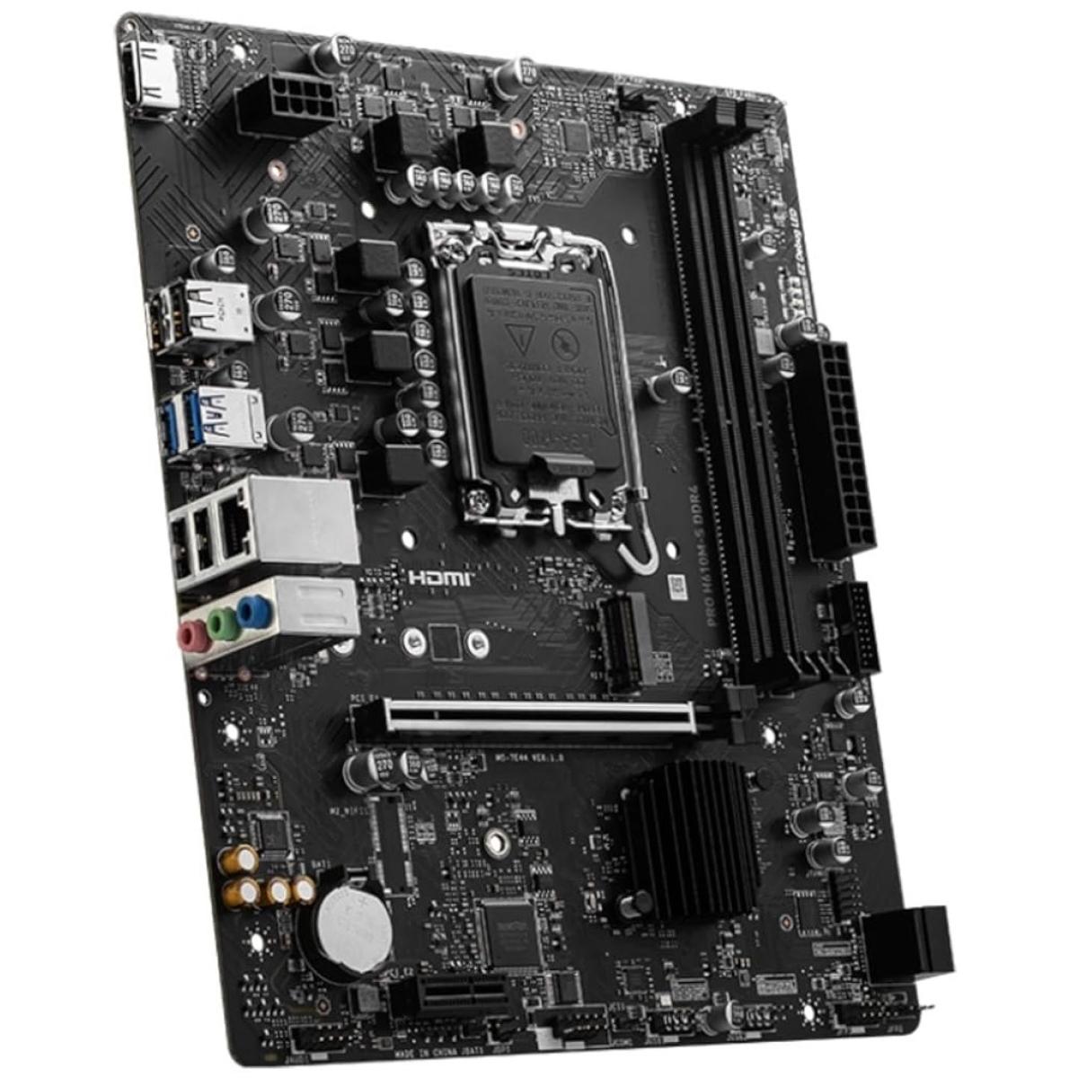 MSI PRO H610M-S, Intel 14th 13th 12th Series, LGA 1700/DDR4/PCIe 4.0/1xM.2 - mATX Gaming MotherBoard