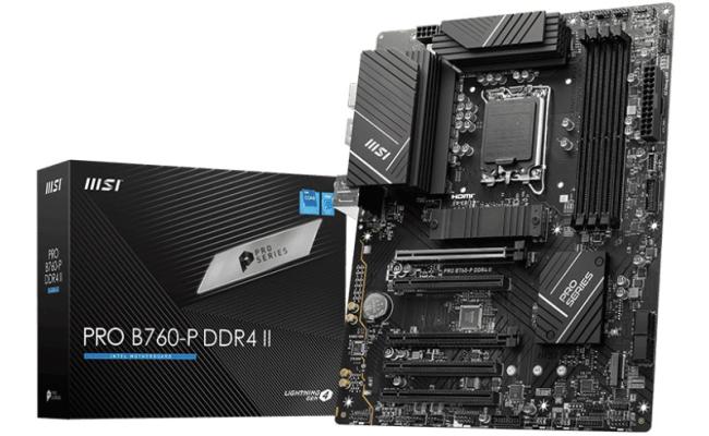 MSI PRO B760-P II, Intel 14th 13th 12th Series, LGA 1700/DDR4/PCIe 4.0/2xM.2 - ATX Gaming MotherBoard