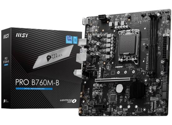MSI PRO B760M-B, Intel 14th 13th 12th Series, LGA 1700/DDR5/PCIe 4.0/1xM.2 - mATX Gaming MotherBoard