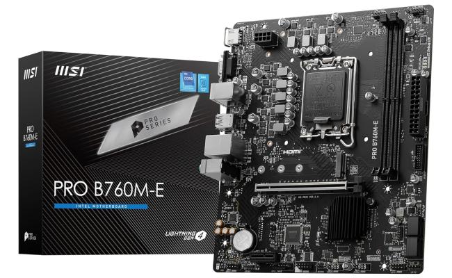 MSI PRO B760M-E, Intel 14th 13th 12th Series, LGA 1700/DDR5/PCIe 4.0/1xM.2 - mATX Gaming MotherBoard