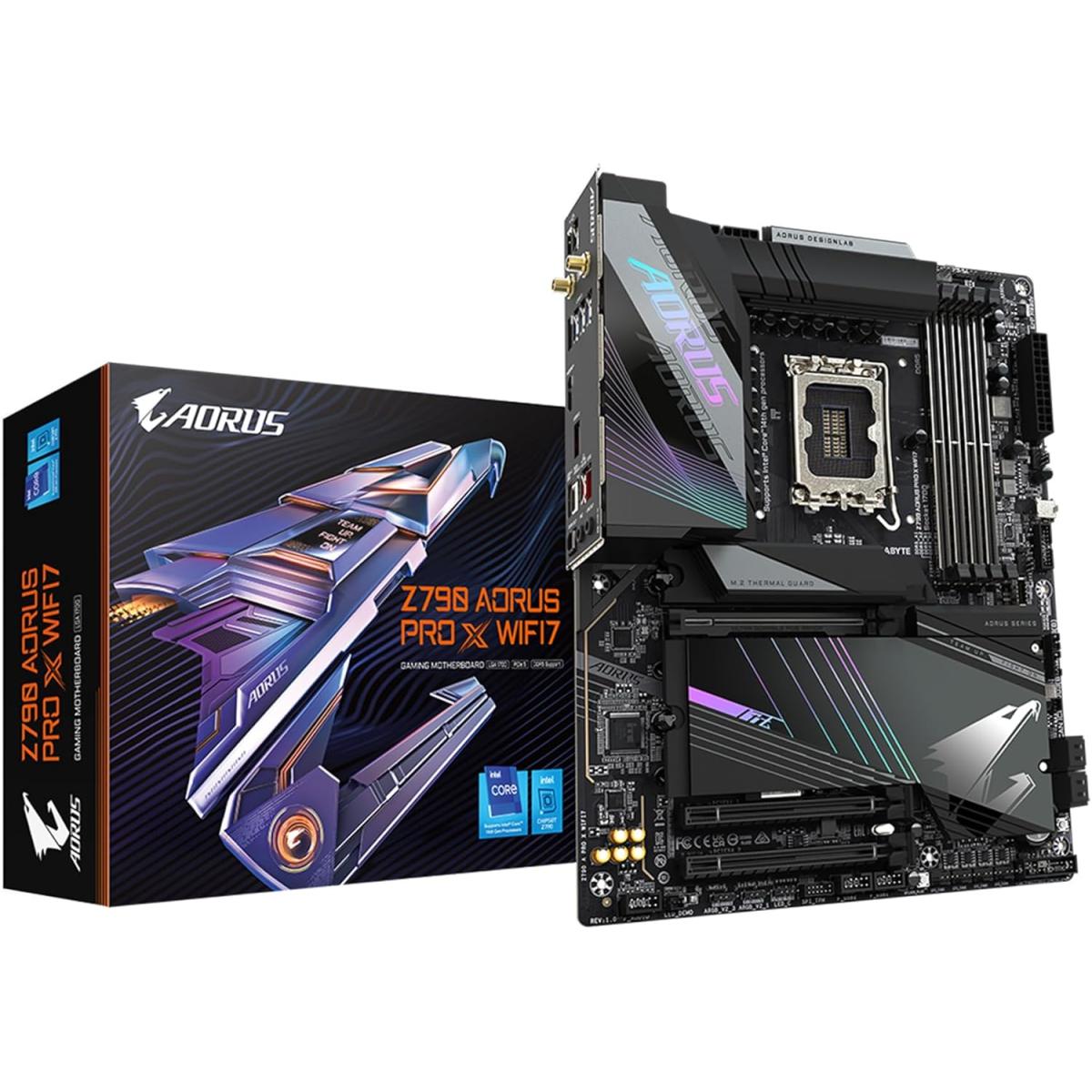 GIGABYTE Z790 AORUS PRO X ( Wi-Fi 7), Intel 14th 13th 12th Series, LGA 1700/DDR5/PCIe 5.0/5xM.2 - ATX Gaming MotherBoard