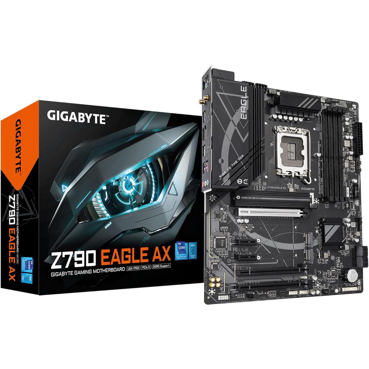 GIGABYTE Z790 EAGLE AX (Wi-Fi 6E), Intel 14th 13th 12th Series, LGA 1700/DDR5/PCIe 5.0/3xM.2 - ATX Gaming MotherBoard