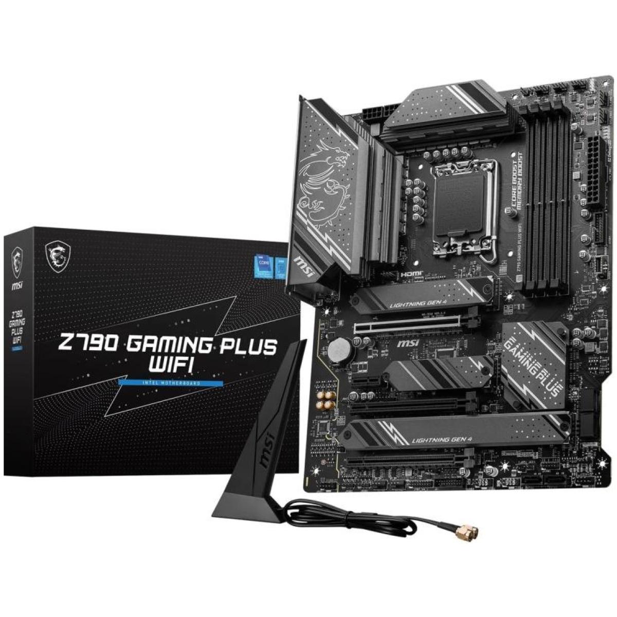 MSI Z790 GAMING PLUS WIFI (Wi-Fi 6E), Intel 14th 13th 12th Series, LGA 1700/DDR5/PCIe 5.0/4xM.2 - ATX Gaming MotherBoard