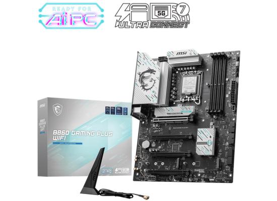 MSI B860 GAMING PLUS WIFI (Wi-Fi 7) Intel Core Ultra (Series 2), LGA 1851/DDR5/PCIe 5.0/3xM.2 - ATX Gaming MotherBoard