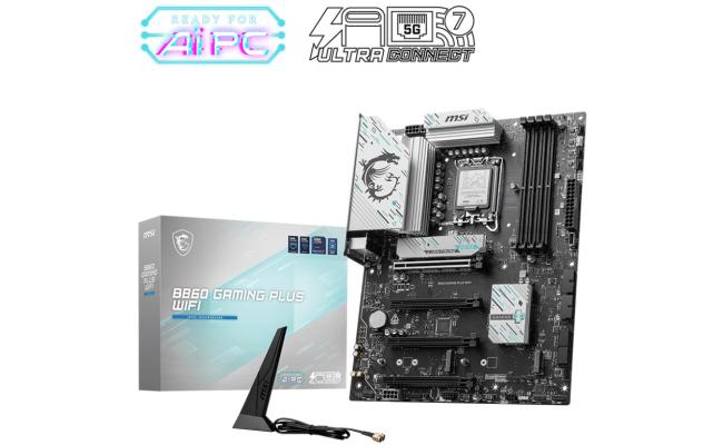 MSI B860 GAMING PLUS WIFI (Wi-Fi 7) Intel Core Ultra (Series 2), LGA 1851/DDR5/PCIe 5.0/3xM.2 - ATX Gaming MotherBoard