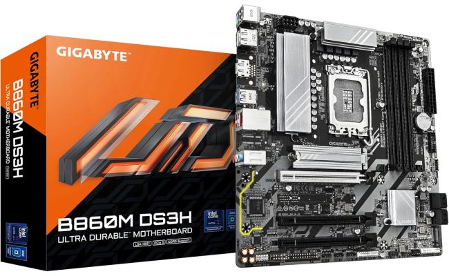 GIGABYTE B860M DS3H Intel Core Ultra (Series 2), LGA 1851/DDR5/PCIe 5.0/2xM.2 - mATX Gaming MotherBoard