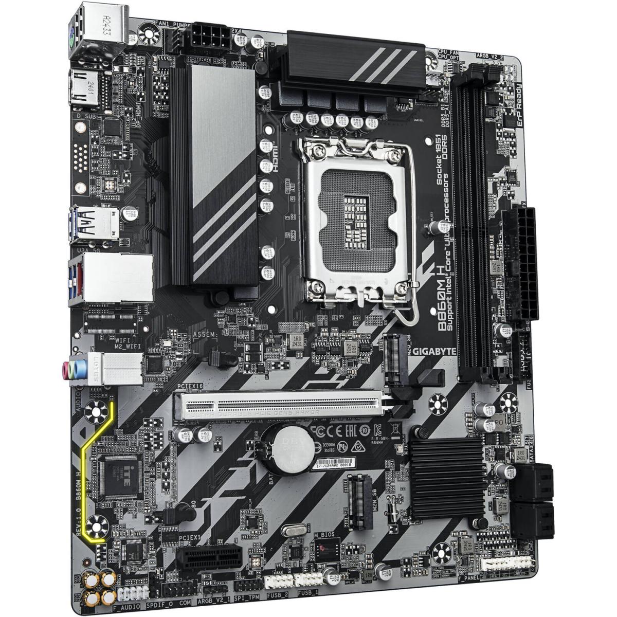 GIGABYTE B860M H Intel Core Ultra (Series 2), LGA 1851/DDR5/PCIe 5.0/2xM.2 - mATX Gaming MotherBoard