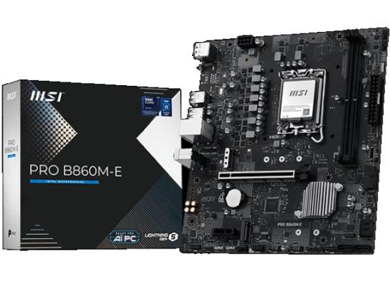 MSI PRO B860M-E, Intel Core Ultra (Series 2), LGA 1851/DDR5/PCIe 5.0/2xM.2 - mATX Gaming MotherBoard