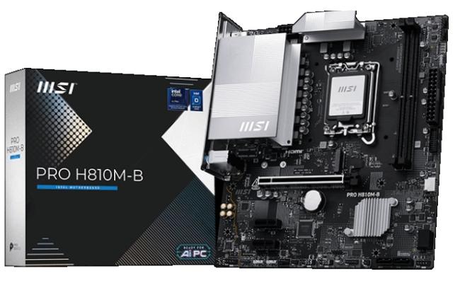 MSI PRO H810M-B, Intel Core Ultra (Series 2), LGA 1851/DDR5/PCIe 5.0/1xM.2 - mATX Gaming MotherBoard