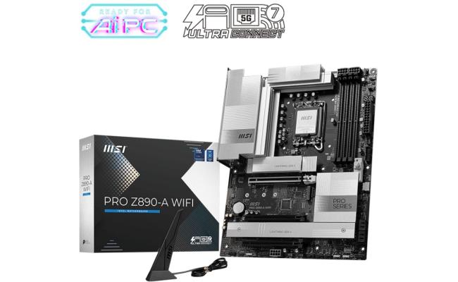MSI PRO Z890-A WIFI (Wi-Fi 7), Intel Core Ultra (Series 2), LGA 1851/DDR5/PCIe 5.0/4xM.2 - ATX Gaming MotherBoard