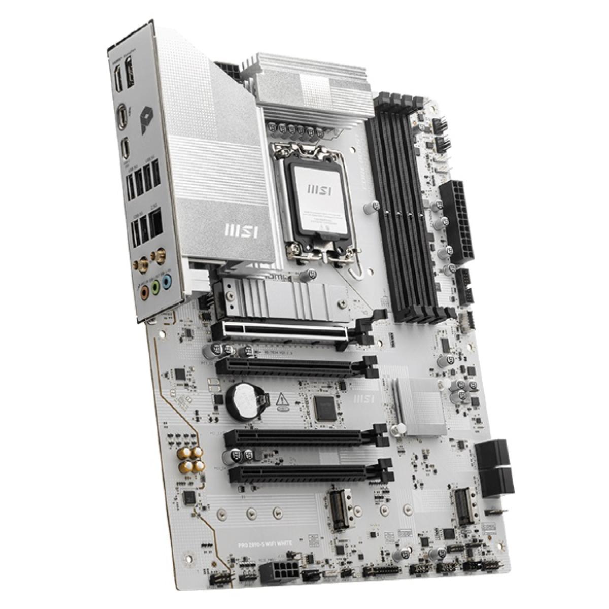 MSI PRO Z890-S WIFI WHITE (Wi-Fi 7), Intel Core Ultra (Series 2), LGA 1851/DDR5/PCIe 5.0/3xM.2 - ATX Gaming MotherBoard