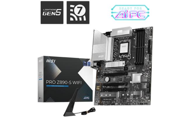 MSI PRO Z890-S WIFI (Wi-Fi 7), Intel Core Ultra (Series 2), LGA 1851/DDR5/PCIe 5.0/3xM.2 - ATX Gaming MotherBoard