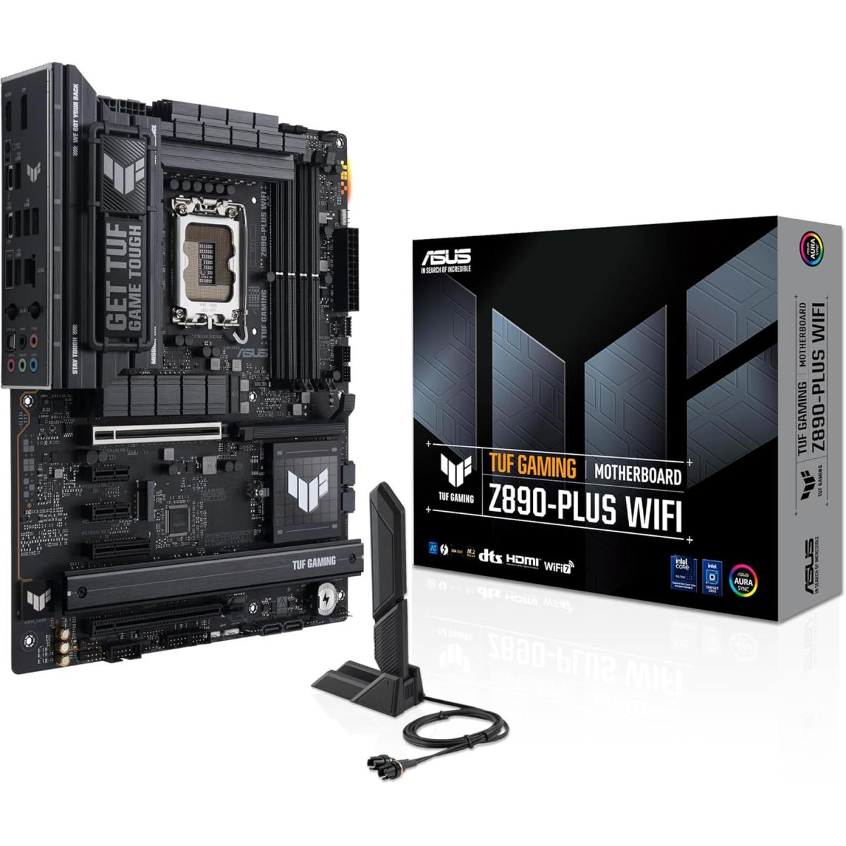ASUS TUF GAMING Z890-PLUS WIFI (Wi-Fi 7), Intel Core Ultra (Series 2), LGA 1851/DDR5/PCIe 5.0/4xM.2 - ATX Gaming MotherBoard