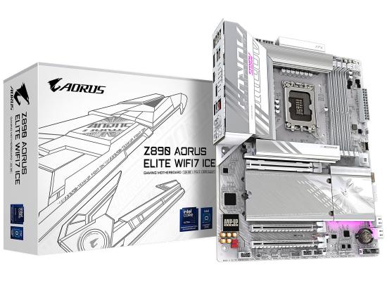 GIGABYTE Z890 AORUS ELITE WIFI7 ICE, Intel Core Ultra (Series 2), LGA 1851/DDR5/PCIe 5.0/4xM.2 - ATX Gaming MotherBoard