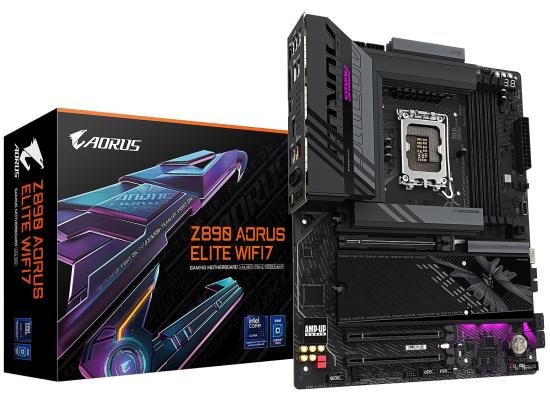 GIGABYTE Z890 AORUS ELITE WIFI7, Intel Core Ultra (Series 2), LGA 1851/DDR5/PCIe 5.0/4xM.2 - ATX Gaming MotherBoard