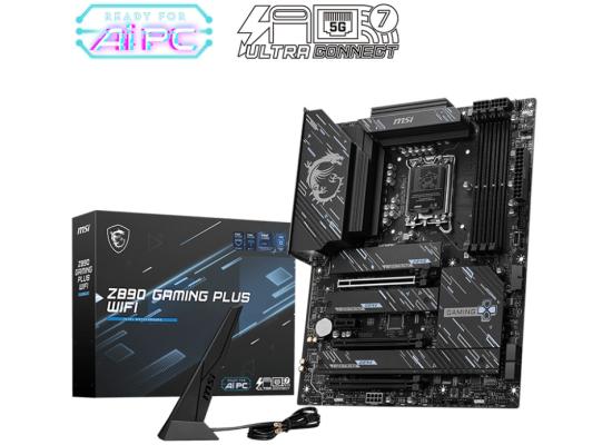 MSI Z890 GAMING PLUS WIFI (Wi-Fi 7), Intel Core Ultra (Series 2), LGA 1851/DDR5/PCIe 5.0/4xM.2 - ATX Gaming MotherBoard