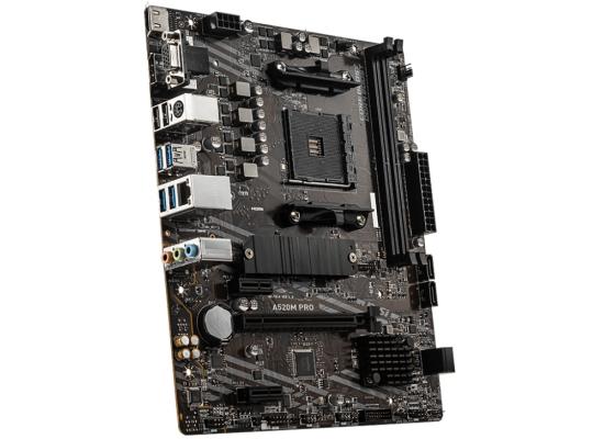 MSI A520M PRO AMD AM4 RYZEN 5000, 4000, 3000 Series /DDR4/PCIe 3.0/1xM.2 - mATX Motherboard