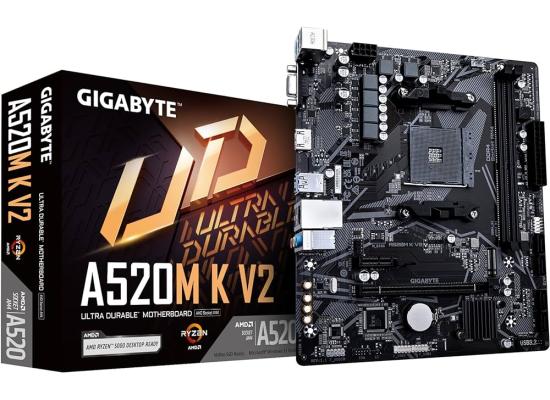 GIGABYTE A520M K V2 AMD AM4 RYZEN 5000, 4000, 3000 Series /DDR4/PCIe 3.0/1xM.2 - mATX Motherboard