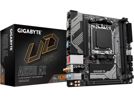 GIGABYTE A620I AX (Wi-Fi 6E) AMD RYZEN 7000 8000 9000 Series AM5/DDR5/PCIe 4.0/1xM.2 - Mini-ITX Gaming MotherBoard