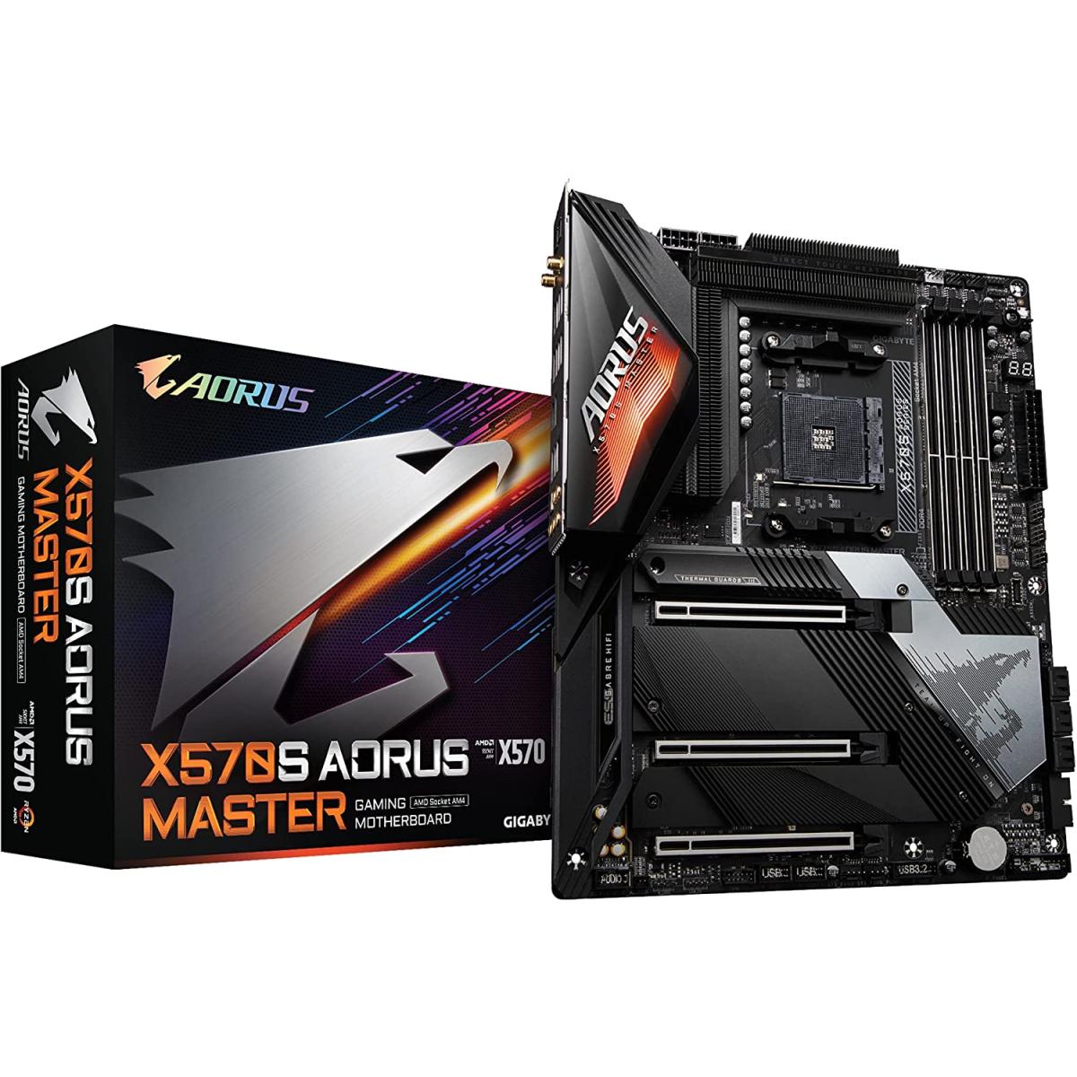 Gigabyte X570S AORUS MASTER WIFI 6, AMD Ryzen AM4 5000 Series,PCIe4.0, USB 3.2, RGB Fusion 2.0, ATX Gaming Motherboard