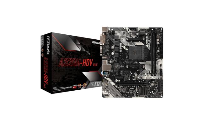 ASRock AMD Ryzen A320M HDV R4.0 Micro ATX Motherboard ,AM4 Compatibilility