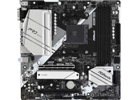 ASRock B550M Pro4, AMD RYZEN Processors, AM4/DDR4/PCIe 4.0/2xM.2 - mATX MotherBoard