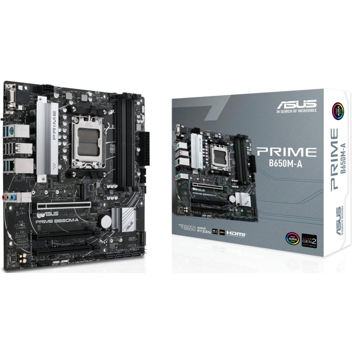 ASUS PRIME B650M-A AMD RYZEN 7000 Series AM5/DDR5/PCIe 4.0/2xM.2 - mATX Gaming MotherBoard