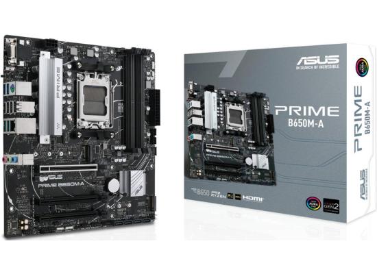 ASUS PRIME B650M-A AMD RYZEN 7000 Series AM5/DDR5/PCIe 4.0/2xM.2 - mATX Gaming MotherBoard