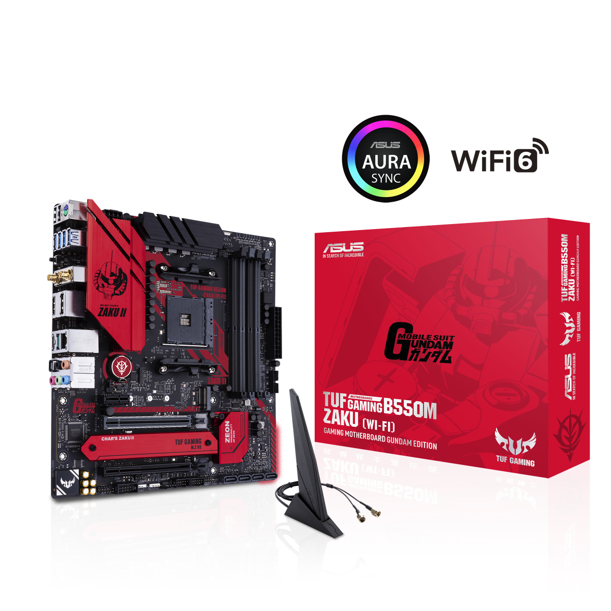 ASUS TUF B550M ZAKU II EDITION WIFI + Bluetooth V5.1, AMD B550 (Ryzen AM4) Micro ATX Gaming Motherboard, USB 3.2 Gen 2 Type-A and Type-C & Aura Sync RGB