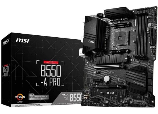 MSI B550-A PRO AMD AM4 RYZEN 5000, 4000, 3000 Series /DDR4/PCIe 4.0/2xM.2 - ATX Gaming Motherboard