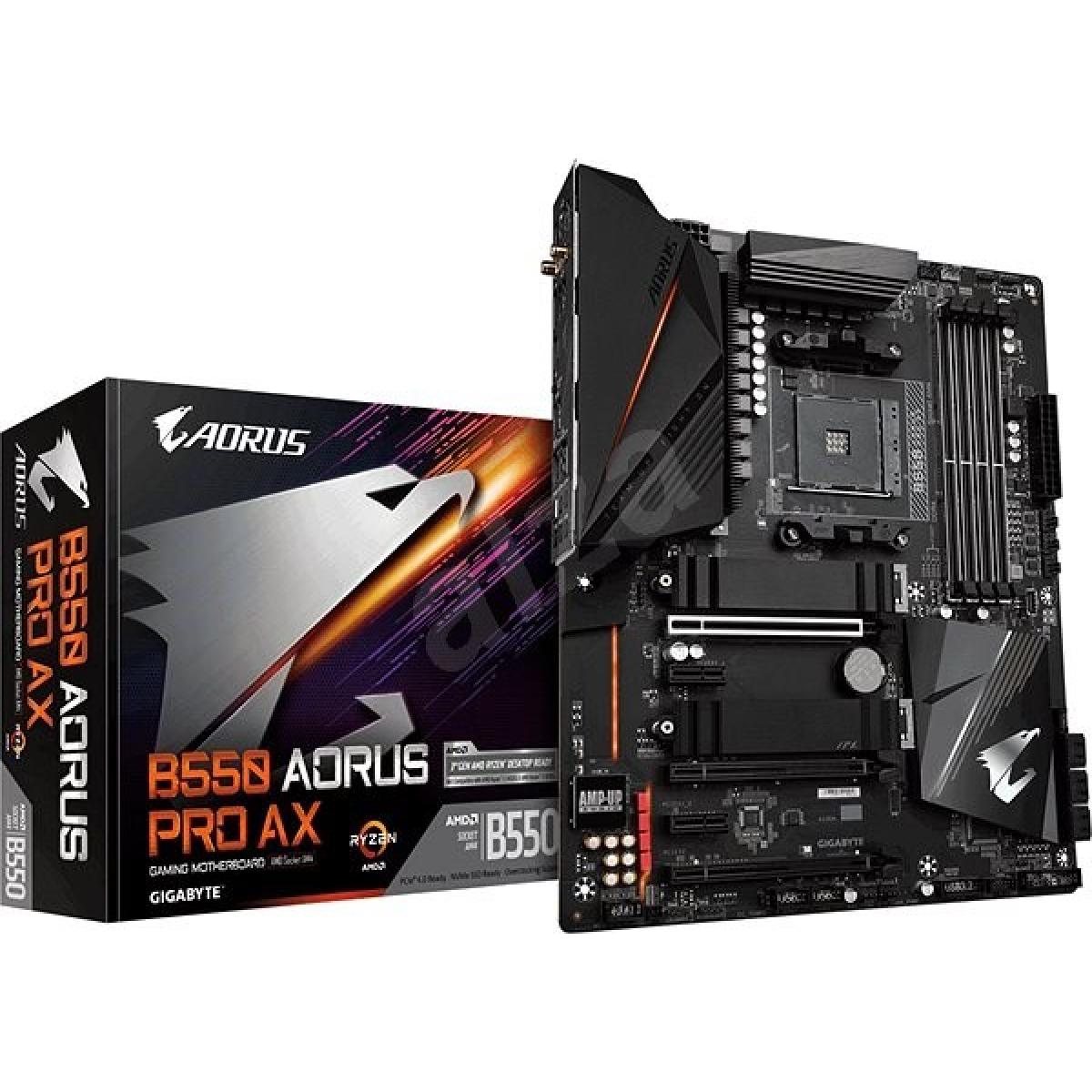 GIGABYTE B550 AORUS PRO AX 12+2 Phases Digital Twin Power Design Q-Flash Plus Intel® WiFi 6 802 - Motherboard