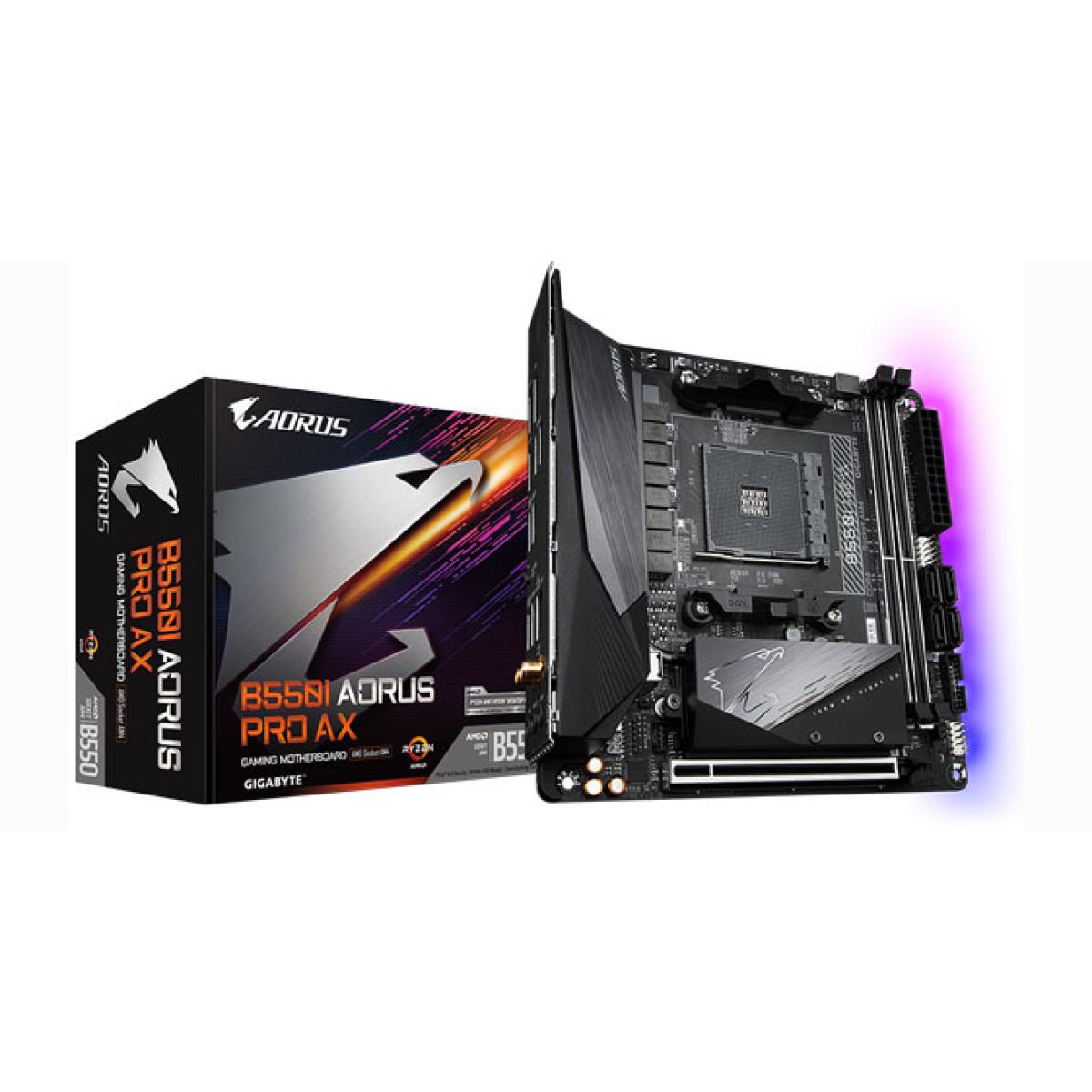 GIGABYTE B550I AORUS PRO AX Direct 8 Phases Digital VRM RGB FUSION 2.0 Motherboard