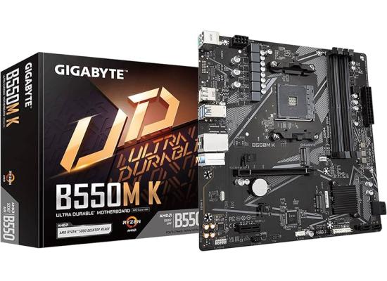 GIGABYTE B550M K AMD AM4 RYZEN 5000, 4000, 3000 Series /DDR4/PCIe 4.0/2xM.2 - mATX Motherboard