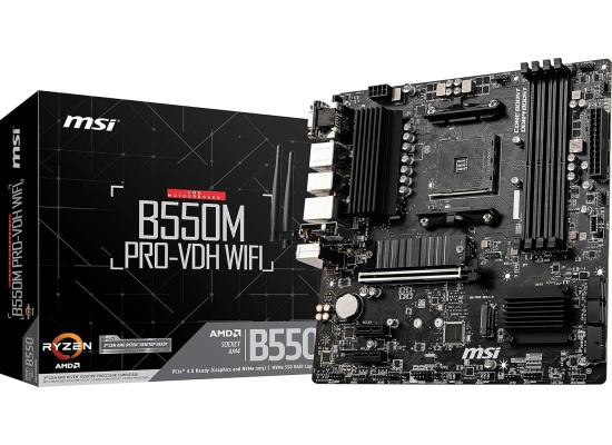 MSI B550M PRO-VDH WIFI, AMD AM4 RYZEN 5000, 4000, 3000 Series /DDR4/PCIe 4.0/2xM.2 - mATX Motherboard