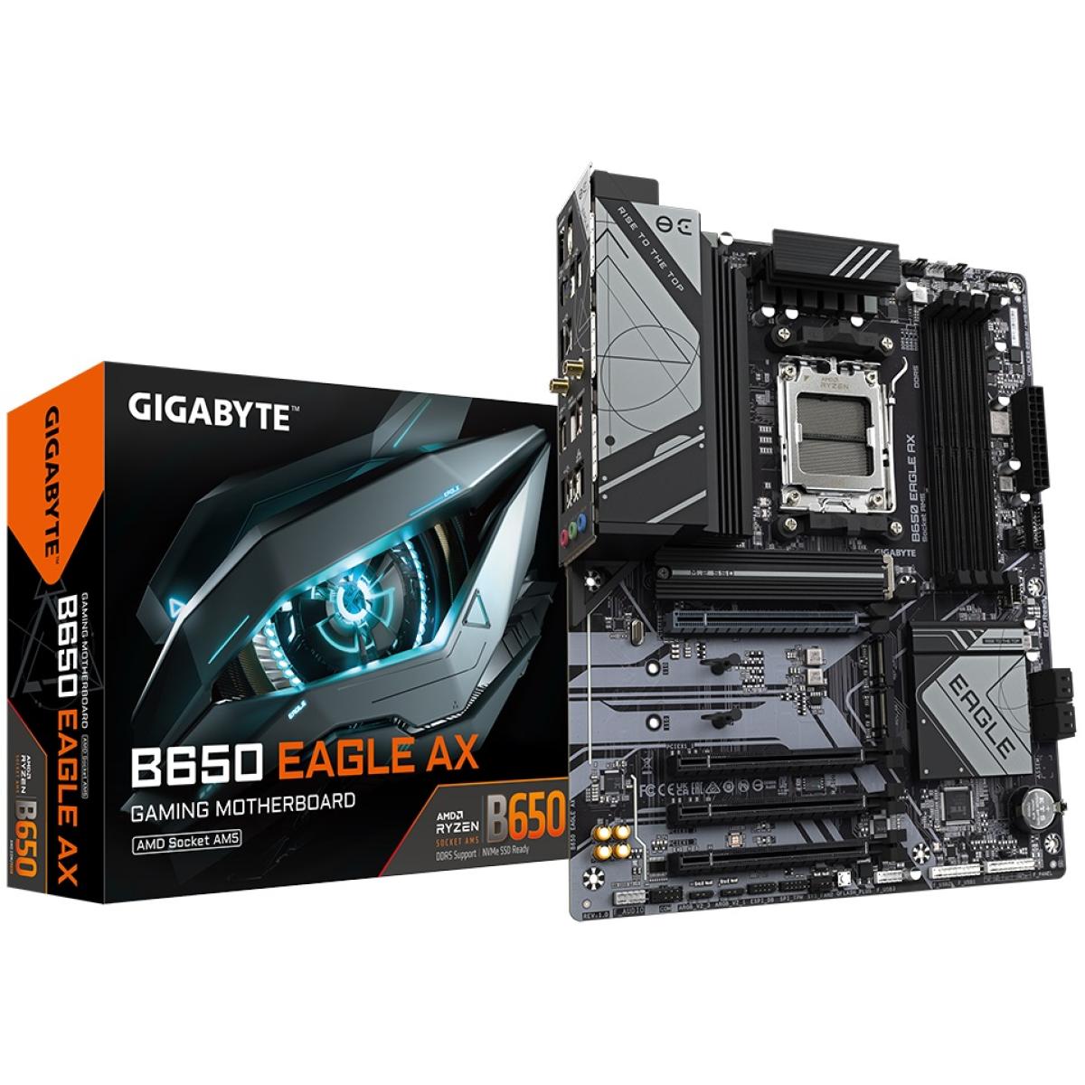 GIGABYTE B650 EAGLE AX (Wi-Fi 6E) AMD RYZEN 7000 Series AM5/DDR5/PCIe 4.0/3xM.2 - ATX Gaming MotherBoard