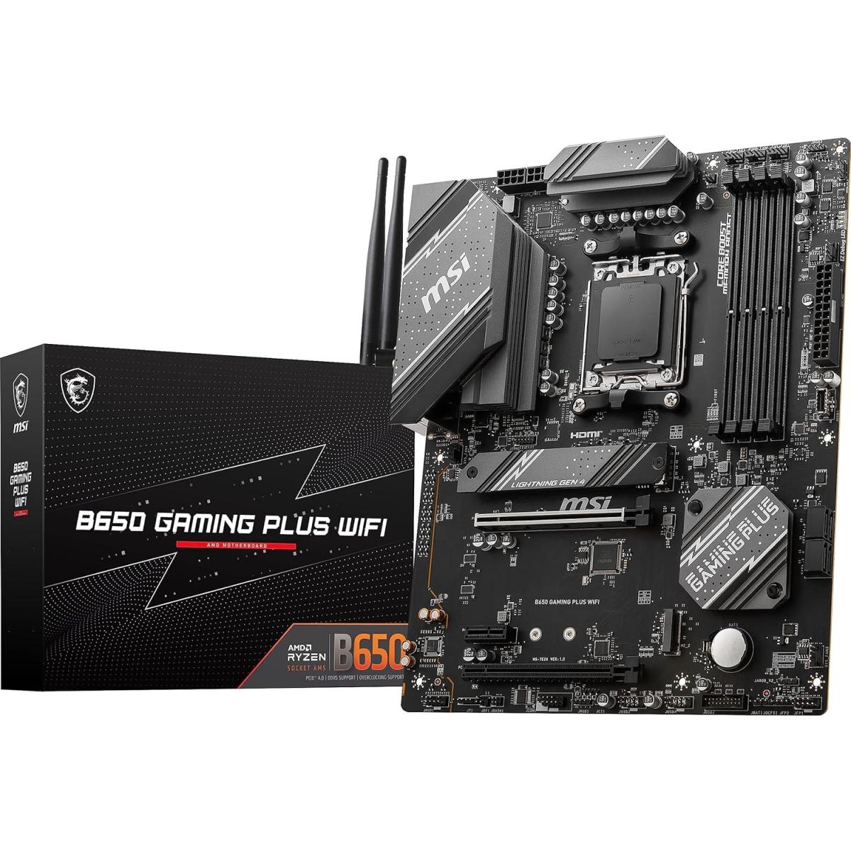MSI B650 GAMING PLUS WIFI (Wi-Fi 6E) AMD RYZEN 7000 8000 9000 Series AM5/DDR5/PCIe 4.0/2xM.2 - ATX Gaming MotherBoard
