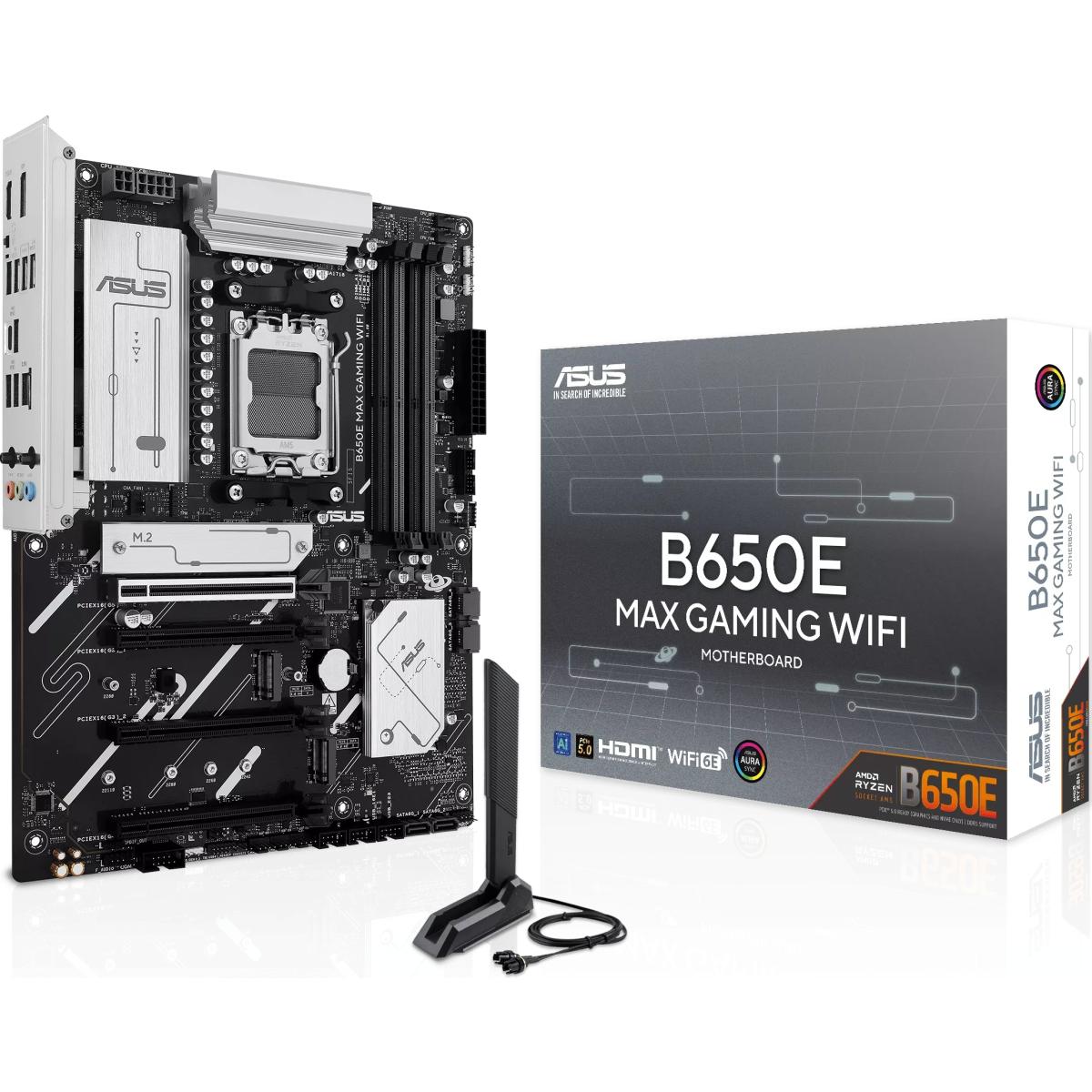 ASUS B650E MAX GAMING WIFI (Wi-Fi 6E) AMD RYZEN 7000 8000 9000 Series AM5/DDR5/PCIe 5.0/3xM.2 - ATX Gaming MotherBoard