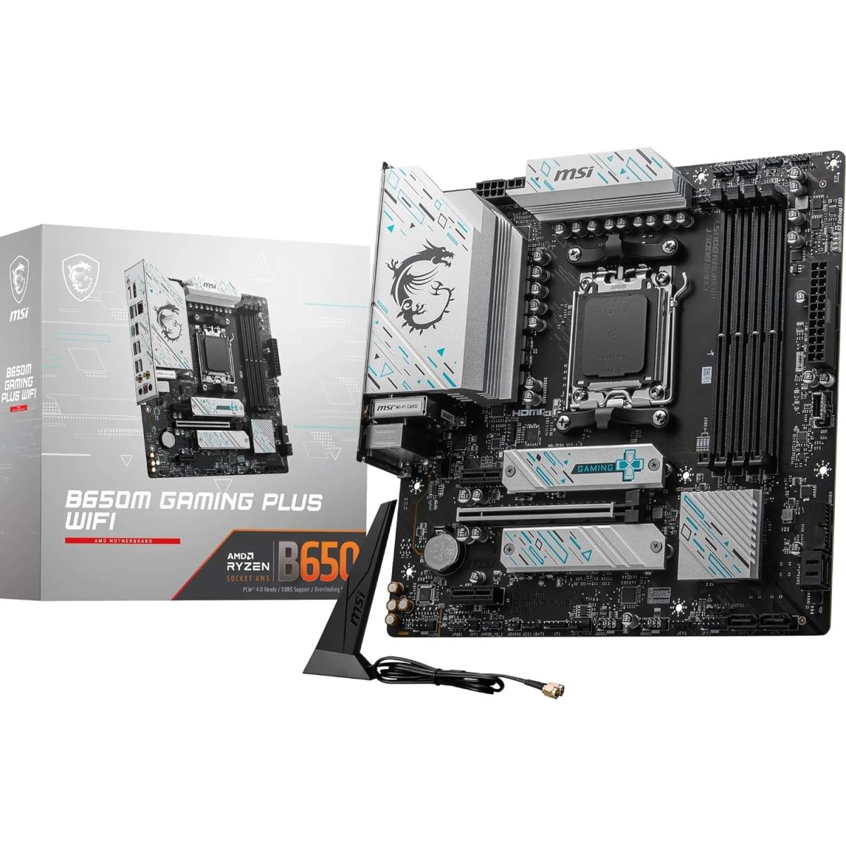 MSI B650M GAMING PLUS WIFI (Wi-Fi 6E) AMD RYZEN 7000 Series AM5/DDR5/PCIe 4.0/2xM.2 - mATX Gaming MotherBoard