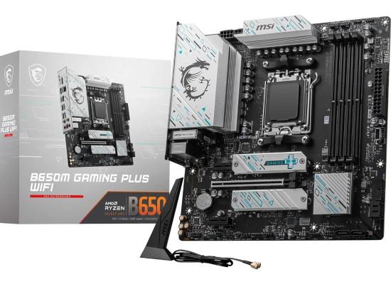 MSI B650M GAMING PLUS WIFI (Wi-Fi 6E) AMD RYZEN 7000 Series AM5/DDR5/PCIe 4.0/2xM.2 - mATX Gaming MotherBoard