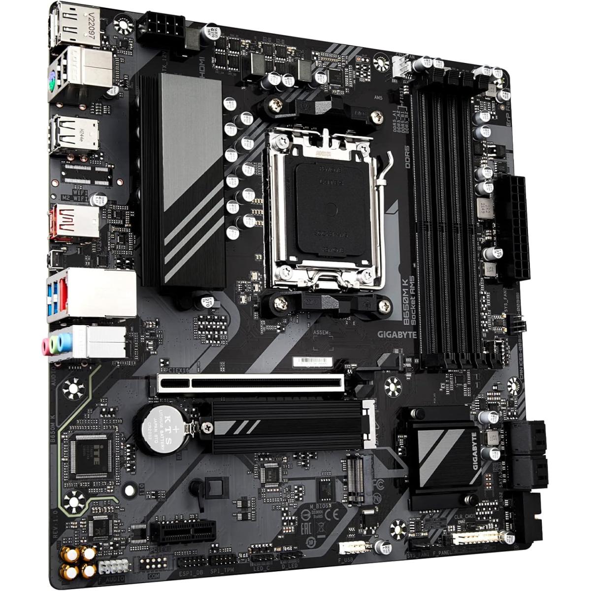 GIGABYTE B650M K AMD RYZEN 7000 8000 9000 Series AM5/DDR5/PCIe 5.0/2xM.2 - mATX Gaming MotherBoard
