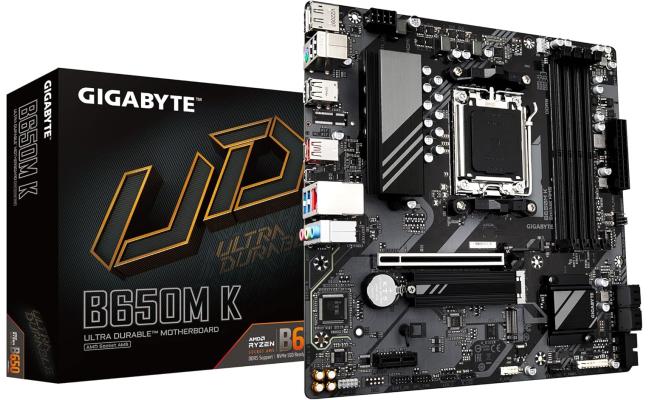 GIGABYTE B650M K AMD RYZEN 7000 8000 9000 Series AM5/DDR5/PCIe 5.0/2xM.2 - mATX Gaming MotherBoard