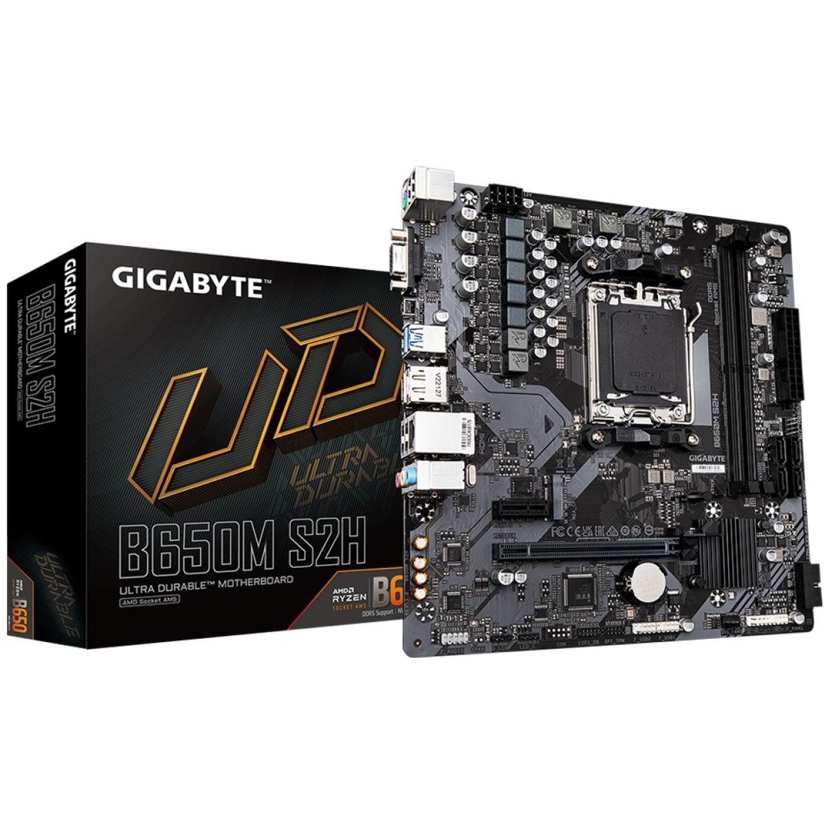 GIGABYTE B650M S2H AMD RYZEN 7000 Series AM5/DDR5/PCIe 4.0/1xM.2 - mATX MotherBoard
