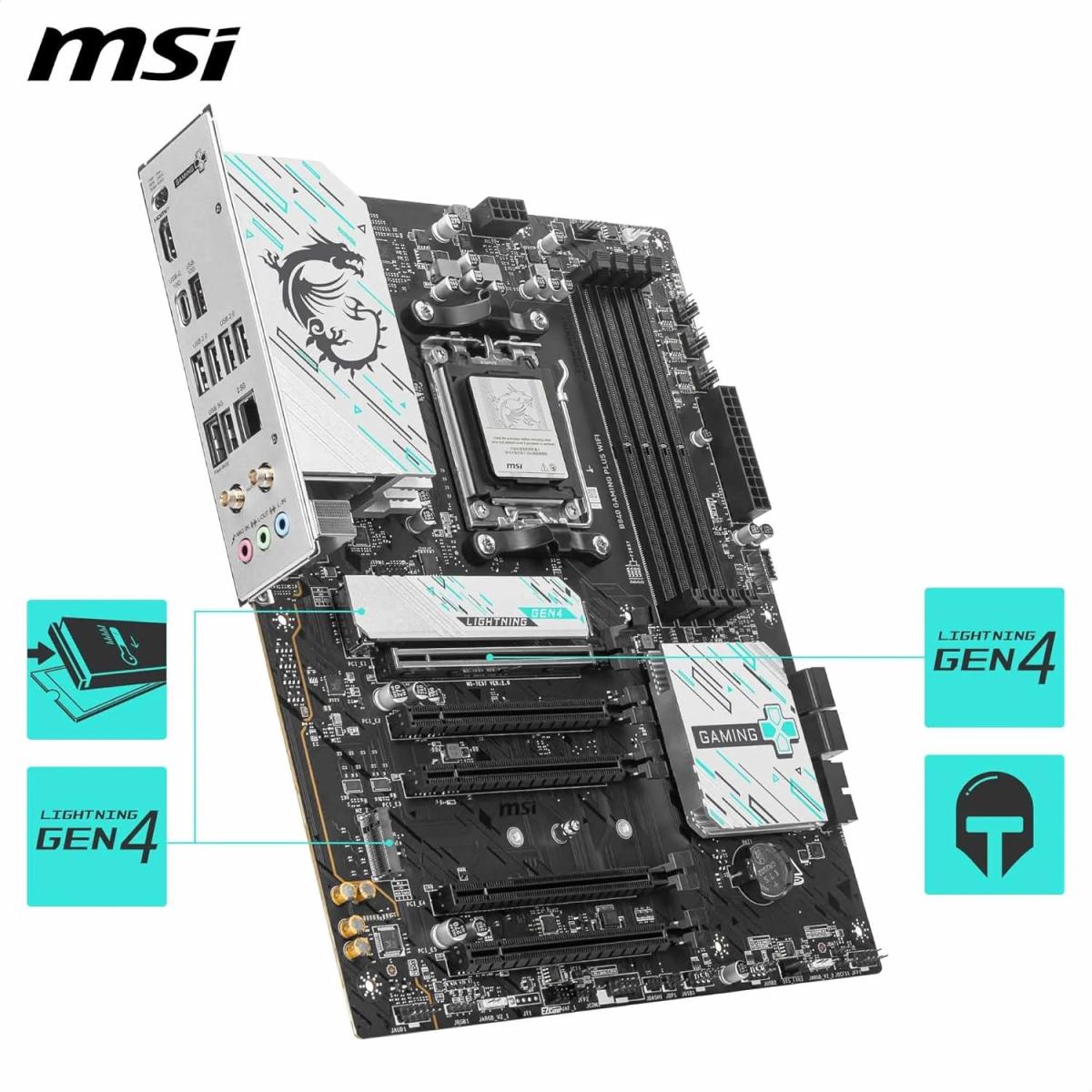 MSI B840 GAMING PLUS WIFI (Wi-Fi 7) AMD 7000 8000 9000 Series AM5/DDR5/PCIe 4.0/2xM.2 - ATX Gaming MotherBoard
