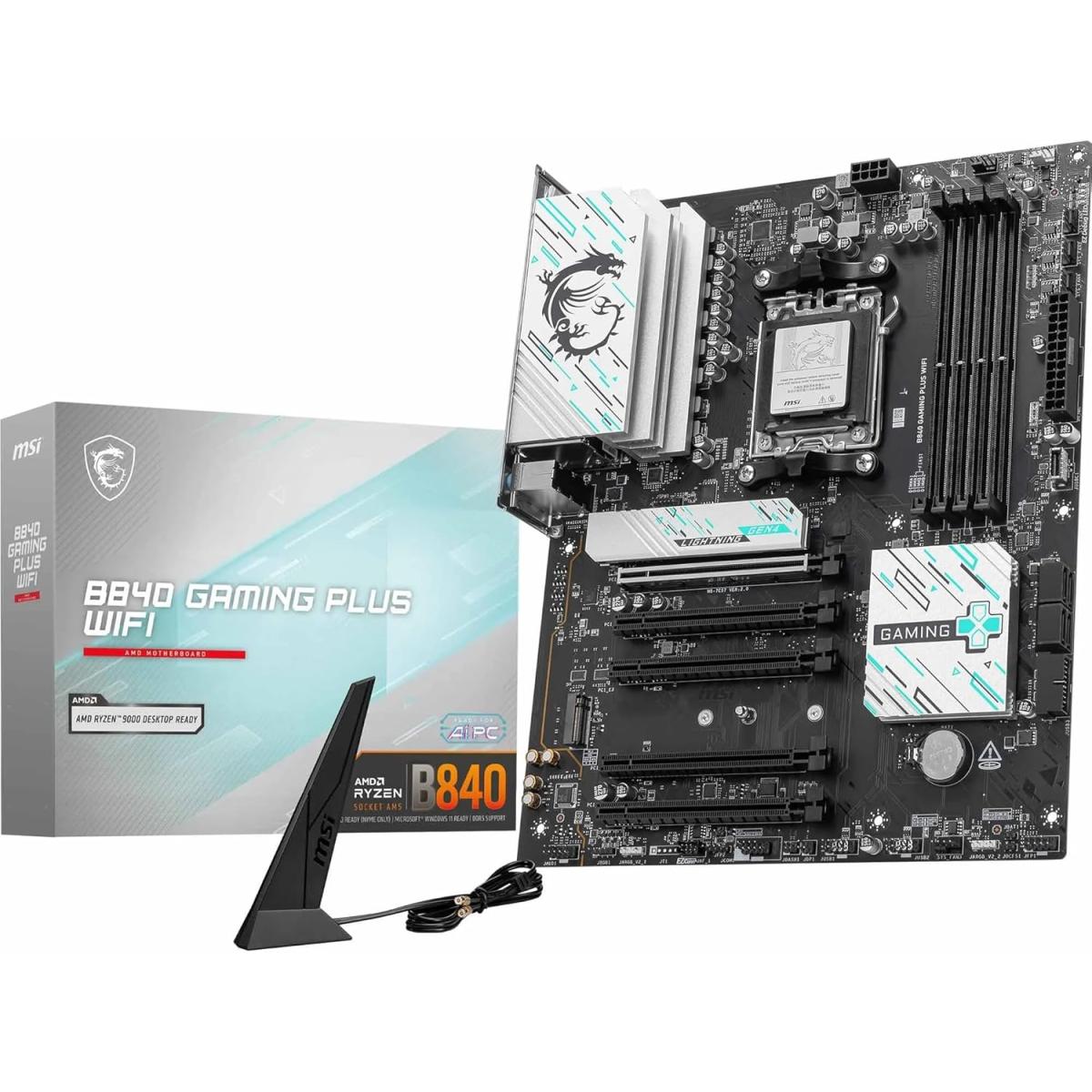 MSI B840 GAMING PLUS WIFI (Wi-Fi 7) AMD 7000 8000 9000 Series AM5/DDR5/PCIe 4.0/2xM.2 - ATX Gaming MotherBoard