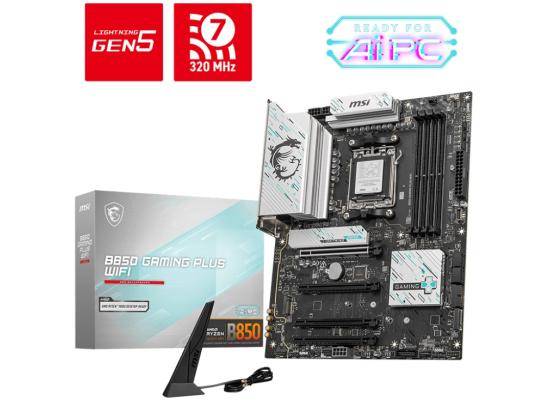 MSI B850 GAMING PLUS WIFI AMD RYZEN 7000 8000 9000 Series AM5/DDR5/PCIe 5.0/3xM.2 - ATX Gaming MotherBoard