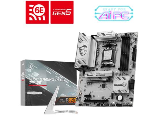 MSI B850 GAMING PLUS WIFI6E AMD RYZEN 7000 8000 9000 Series AM5/DDR5/PCIe 5.0/2xM.2 - ATX Gaming MotherBoard