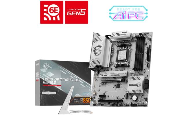 MSI B850 GAMING PLUS WIFI6E AMD RYZEN 7000 8000 9000 Series AM5/DDR5/PCIe 5.0/2xM.2 - ATX Gaming MotherBoard