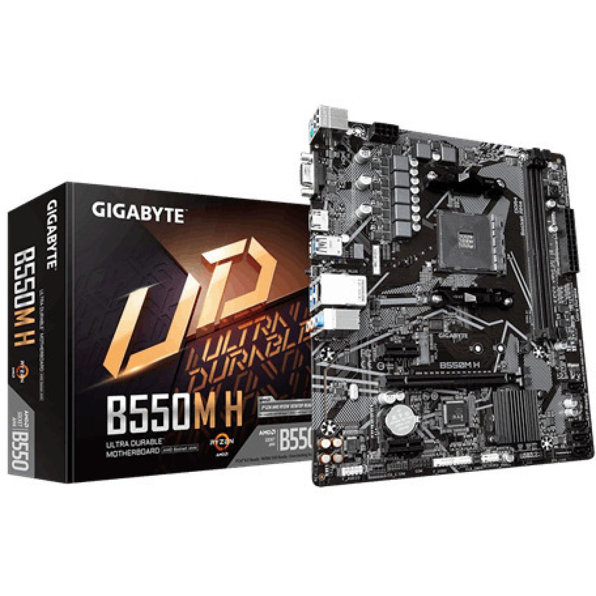 GIGABYTE B550M H AMD AM4 DDR4/PCIe 4.0/3.0 M.2-Ultra Durable Motherboard