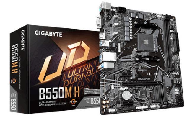 GIGABYTE B550M H AMD AM4 DDR4/PCIe 4.0/3.0 M.2-Ultra Durable Motherboard